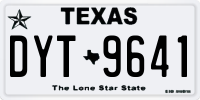 TX license plate DYT9641