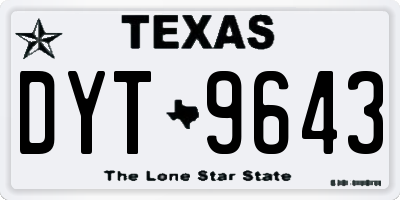 TX license plate DYT9643