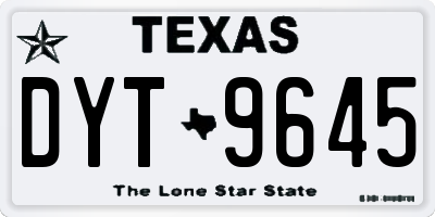 TX license plate DYT9645