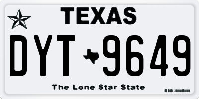 TX license plate DYT9649