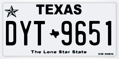 TX license plate DYT9651