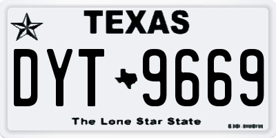 TX license plate DYT9669