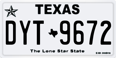 TX license plate DYT9672