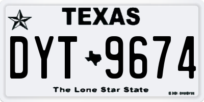 TX license plate DYT9674