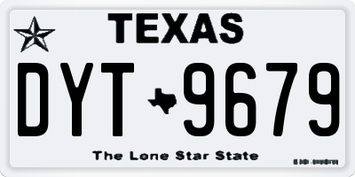 TX license plate DYT9679