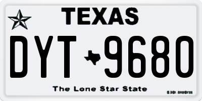 TX license plate DYT9680
