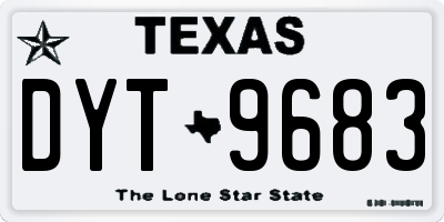 TX license plate DYT9683