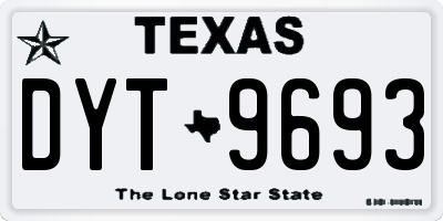 TX license plate DYT9693