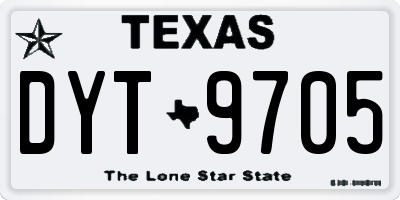 TX license plate DYT9705