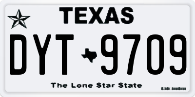 TX license plate DYT9709