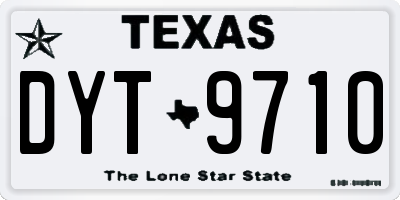 TX license plate DYT9710