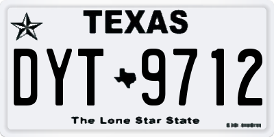 TX license plate DYT9712