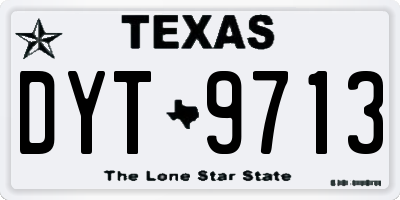 TX license plate DYT9713