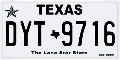 TX license plate DYT9716