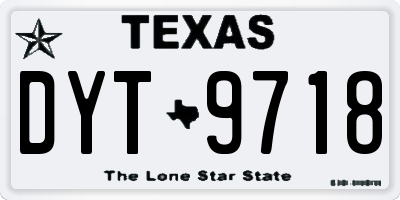 TX license plate DYT9718