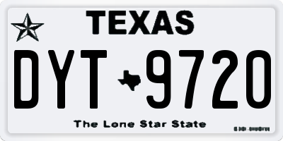 TX license plate DYT9720