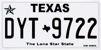 TX license plate DYT9722