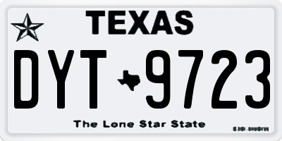 TX license plate DYT9723