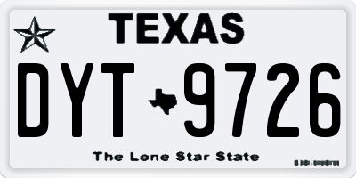 TX license plate DYT9726