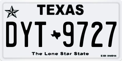 TX license plate DYT9727