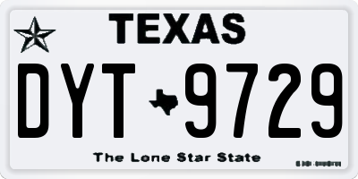 TX license plate DYT9729