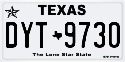 TX license plate DYT9730