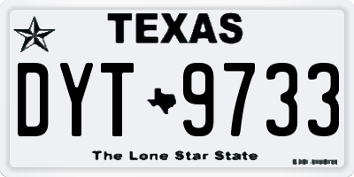 TX license plate DYT9733