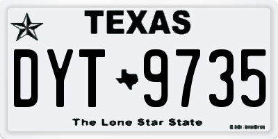 TX license plate DYT9735