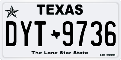 TX license plate DYT9736