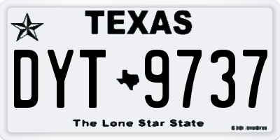 TX license plate DYT9737