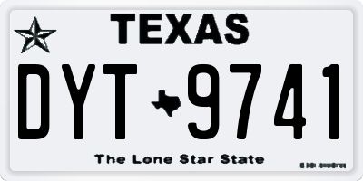 TX license plate DYT9741