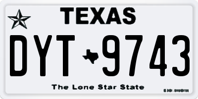 TX license plate DYT9743