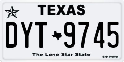 TX license plate DYT9745