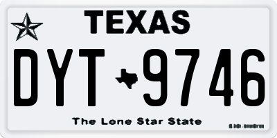 TX license plate DYT9746