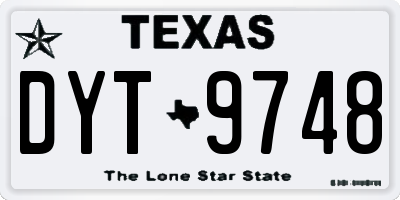 TX license plate DYT9748