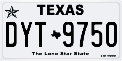 TX license plate DYT9750