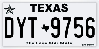 TX license plate DYT9756