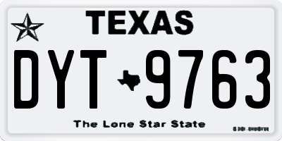 TX license plate DYT9763