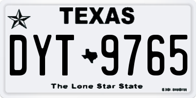 TX license plate DYT9765