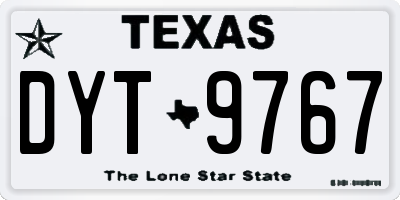 TX license plate DYT9767