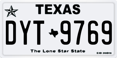 TX license plate DYT9769