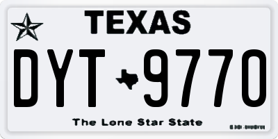 TX license plate DYT9770