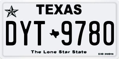 TX license plate DYT9780