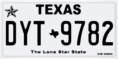 TX license plate DYT9782