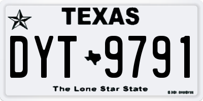 TX license plate DYT9791