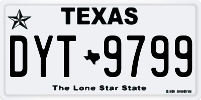 TX license plate DYT9799