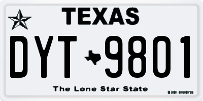 TX license plate DYT9801