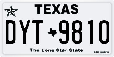 TX license plate DYT9810