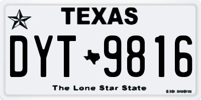TX license plate DYT9816