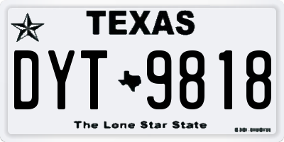 TX license plate DYT9818